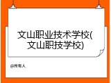 文山职业技术学校(文山职技学校)