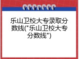 乐山卫校大专录取分数线("乐山卫校大专分数线")