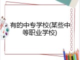 有的中专学校(某些中等职业学校)