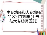 中专幼师和大专幼师的区别在哪里(中专与大专幼师区别)