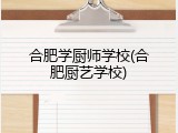 合肥学厨师学校(合肥厨艺学校)