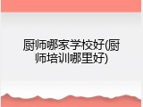 厨师哪家学校好(厨师培训哪里好)