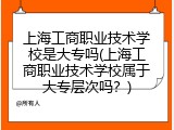 上海工商职业技术学校是大专吗(上海工商职业技术学校属于大专层次吗？)