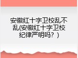 安徽红十字卫校乱不乱(安徽红十字卫校纪律严明吗？)