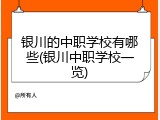 银川的中职学校有哪些(银川中职学校一览)