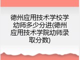 德州应用技术学校学幼师多少分进(德州应用技术学院幼师录取分数)