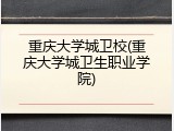 重庆大学城卫校(重庆大学城卫生职业学院)