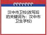 汉中市卫校(改写后的关键词为：汉中市卫生学校)