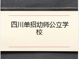 四川单招幼师公立学校