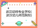 武汉幼师专业学校(武汉幼儿师范院校)