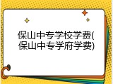 保山中专学校学费(保山中专学府学费)