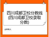 四川成都卫校分数线(四川成都卫校录取分数)