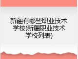 新疆有哪些职业技术学校(新疆职业技术学校列表)