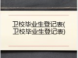 卫校毕业生登记表(卫校毕业生登记表)