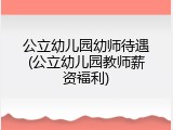 公立幼儿园幼师待遇(公立幼儿园教师薪资福利)