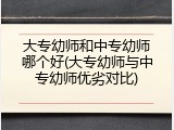 大专幼师和中专幼师哪个好(大专幼师与中专幼师优劣对比)