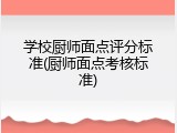 学校厨师面点评分标准(厨师面点考核标准)