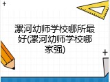 漯河幼师学校哪所最好(漯河幼师学校哪家强)