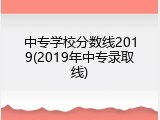 中专学校分数线2019(2019年中专录取线)