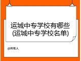 运城中专学校有哪些(运城中专学校名单)