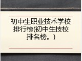 初中生职业技术学校排行榜(初中生技校排名榜。)