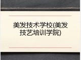 美发技术学校(美发技艺培训学院)