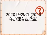 2020卫校招生(2020年护理专业招生)