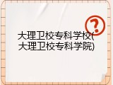 大理卫校专科学校(大理卫校专科学院)