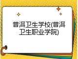 普洱卫生学校(普洱卫生职业学院)