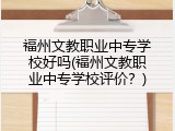 福州文教职业中专学校好吗(福州文教职业中专学校评价？)