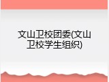 文山卫校团委(文山卫校学生组织)