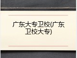 广东大专卫校(广东卫校大专)