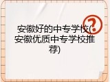 安徽好的中专学校(安徽优质中专学校推荐)