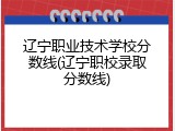 辽宁职业技术学校分数线(辽宁职校录取分数线)
