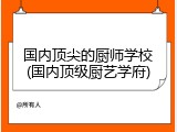 国内顶尖的厨师学校(国内顶级厨艺学府)