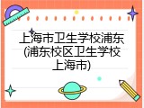 上海市卫生学校浦东(浦东校区卫生学校上海市)