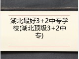 湖北最好3+2中专学校(湖北顶级3+2中专)