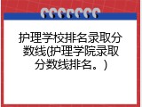 护理学校排名录取分数线(护理学院录取分数线排名。)