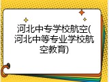河北中专学校航空(河北中等专业学校航空教育)