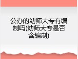 公办的幼师大专有编制吗(幼师大专是否含编制)