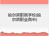 哈尔滨职高学校(哈尔滨职业高中)