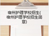 宿州护理学校招生(宿州护理学校招生简章)