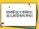 幼师职业大专院校(幼儿师范专科学校)