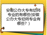 安徽公办大专有幼师专业的有哪些(安徽公办大专幼师专业有哪些？)