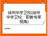 徐州华宇卫校(徐州华宇卫校：职教专家视角)