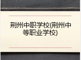 荆州中职学校(荆州中等职业学校)
