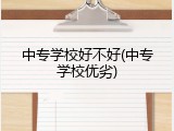 中专学校好不好(中专学校优劣)