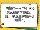 四川红十字卫生学校怎么样的学校(四川红十字卫生学校评价如何？)