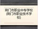 荆门市职业中专学校(荆门市职业技术学校)