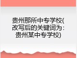 贵州那所中专学校(改写后的关键词为：贵州某中专学校)
